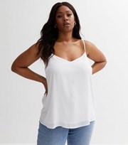 New Look Curves White Cross Back Cami